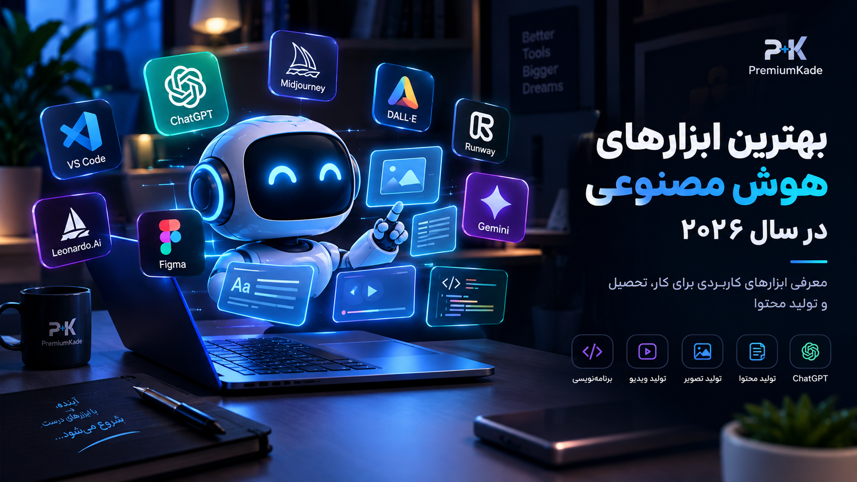بهترین ابزارهای هوش مصنوعی در سال ۲۰۲۶؛ معرفی ابزارهای کاربردی برای کار، تحصیل و تولید محتوا
